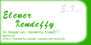 elemer kendeffy business card